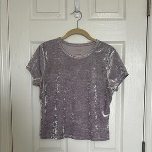 Arizona Jean Company Purple Velvet Short Sleeve Tee
